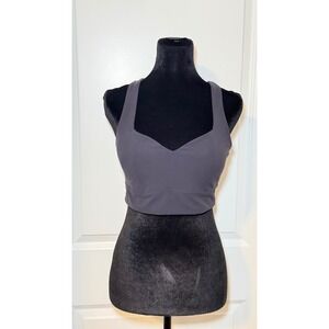 Zella Womens Navy Sweetheart Strappy Cross Back Sports Bra Medium